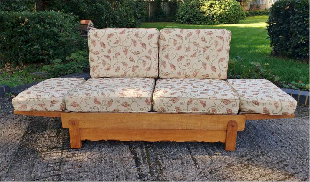 Heal & Son sofa bed in weathered oak