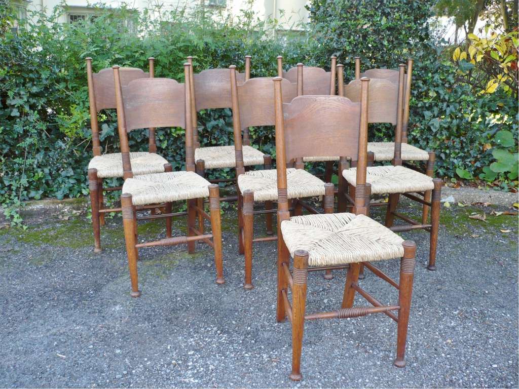 Set of 8 William Birch chairs in oak