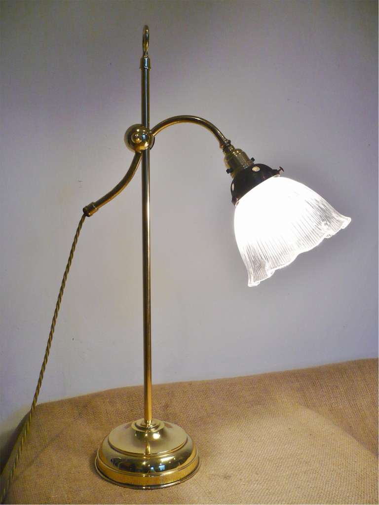 Adjustable office / desk lamp in brass