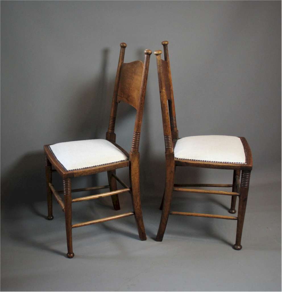 William Birch set of 4 arts and crafts dining chairs in oak
