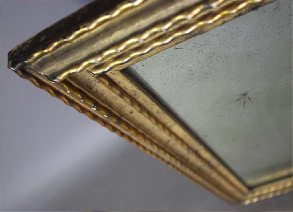 Antique rectangular French gilt wall mirror