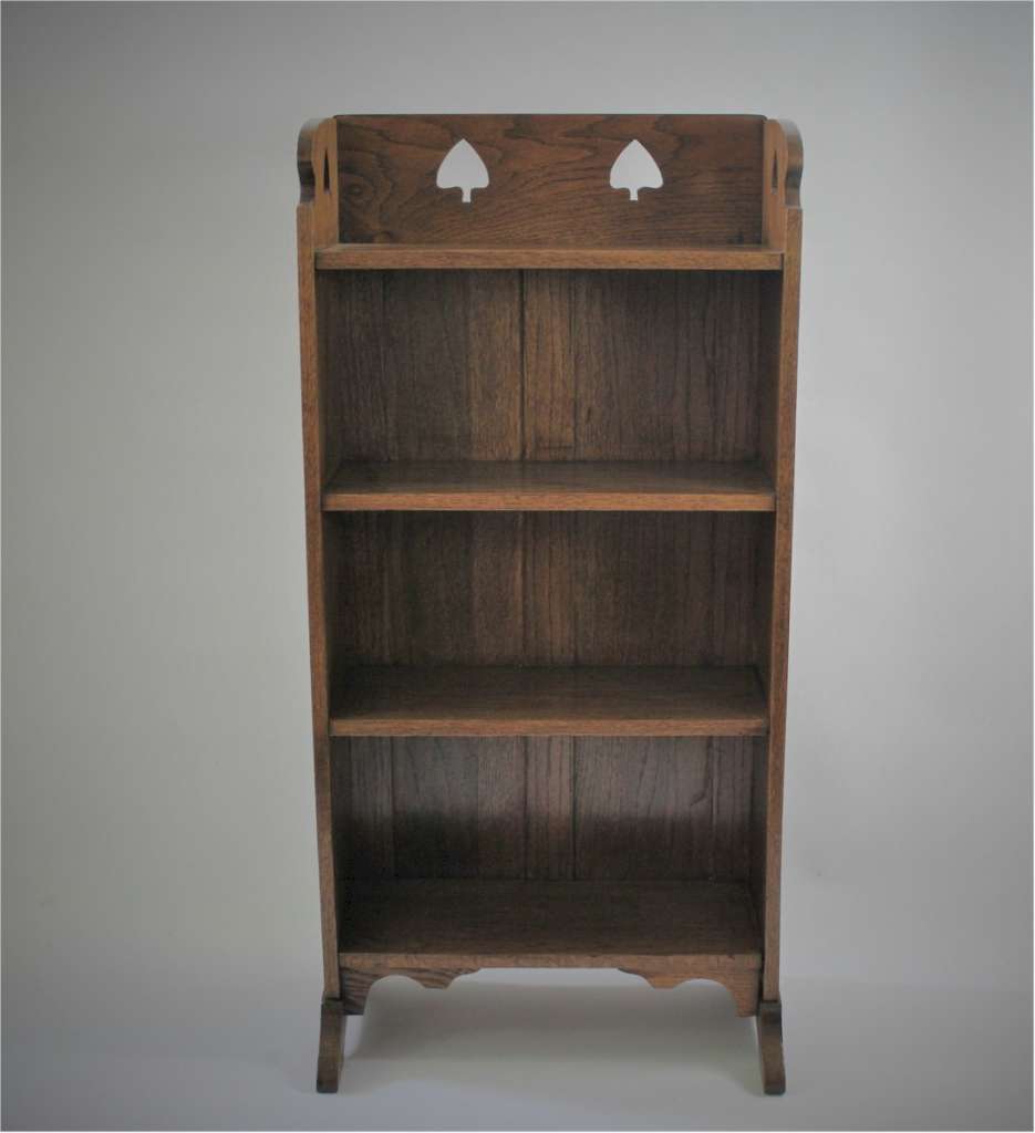 Arts and crafts open bookcase in oak