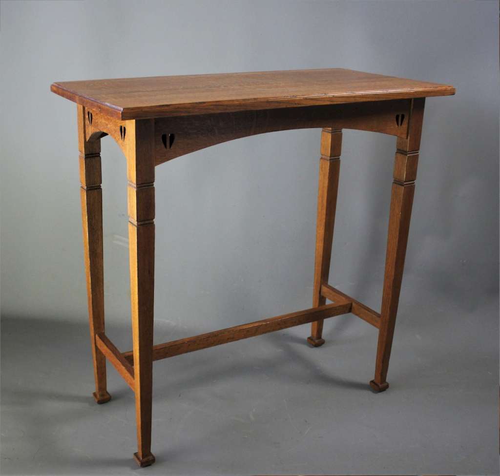 Arts and crafts oak side table by E.A. Taylor