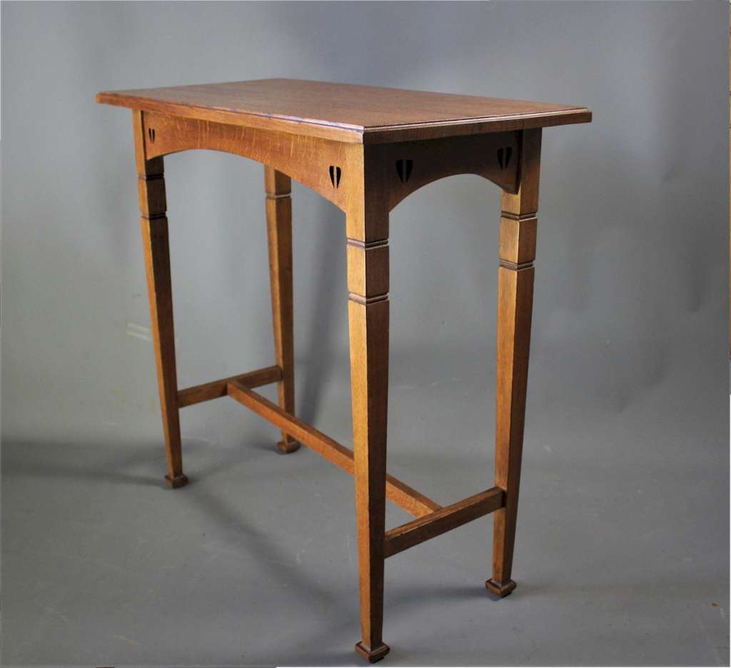 Arts and crafts oak side table by E.A. Taylor
