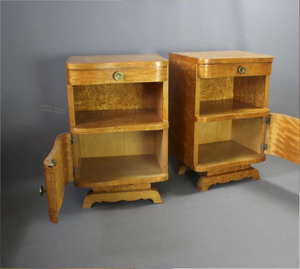 Pair of art deco night stands bedside cabinets