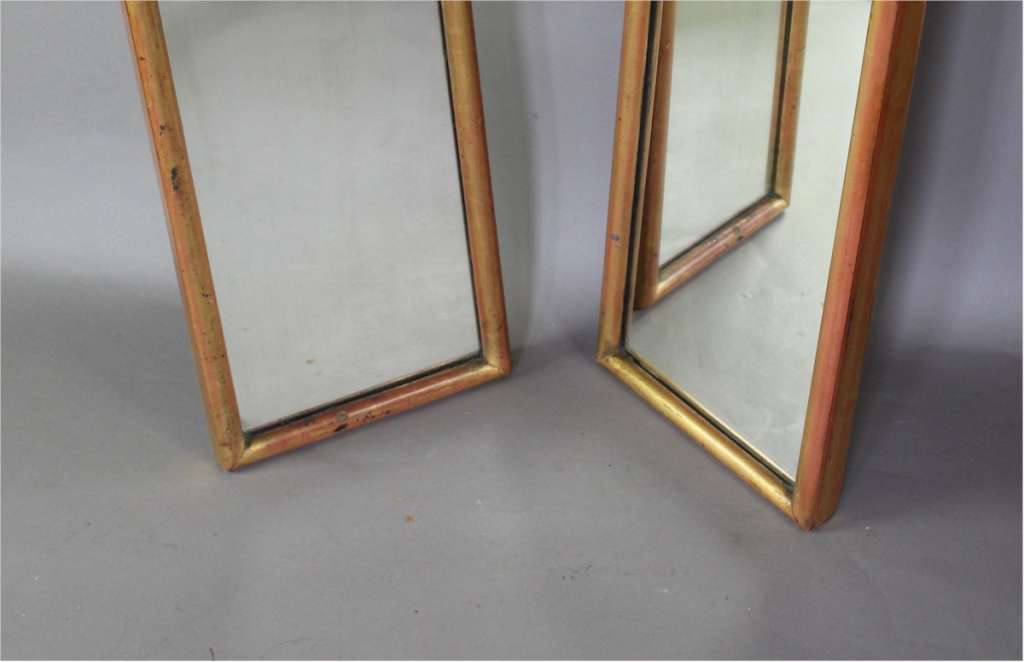 Pair of Victorian gilt framed shop mirrors c1900