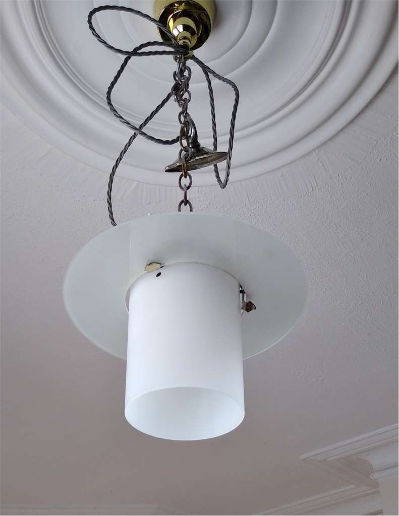 Art deco Modernist ceiling light in chrome