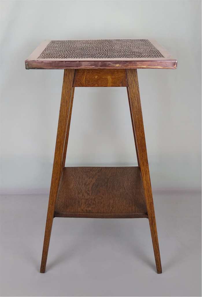 Arts and crafts table with copper top