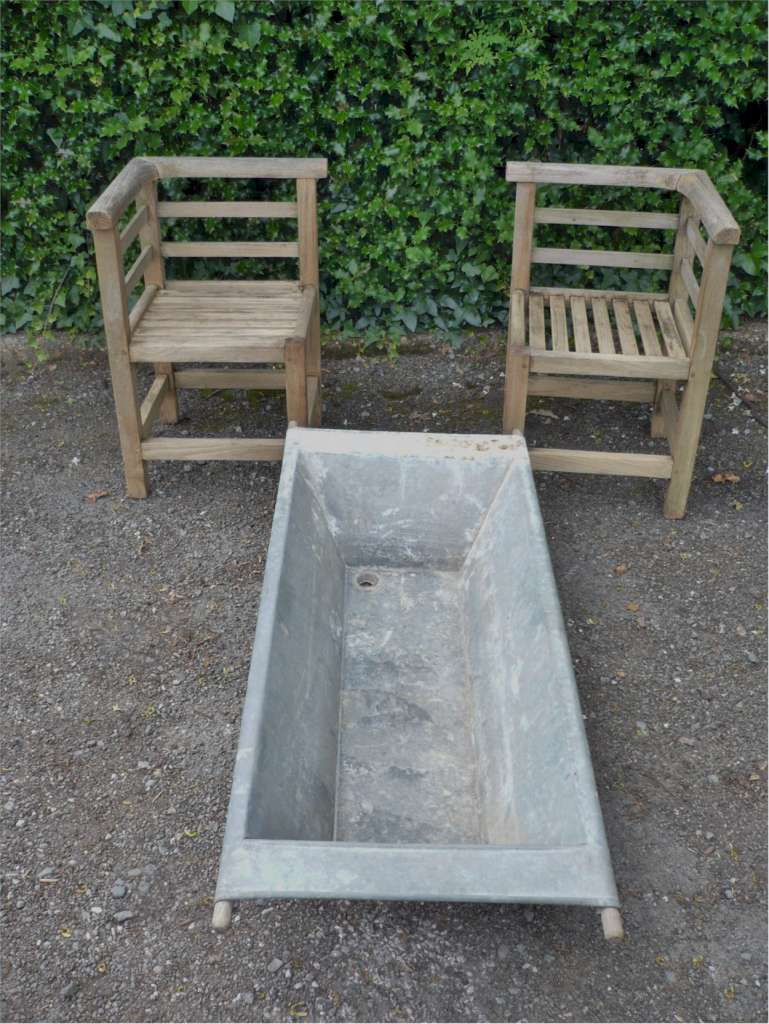 Small galvanized trough perfect for herb garden