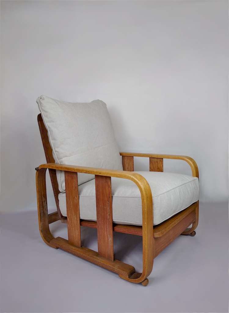 1930's Heals limed oak armchair