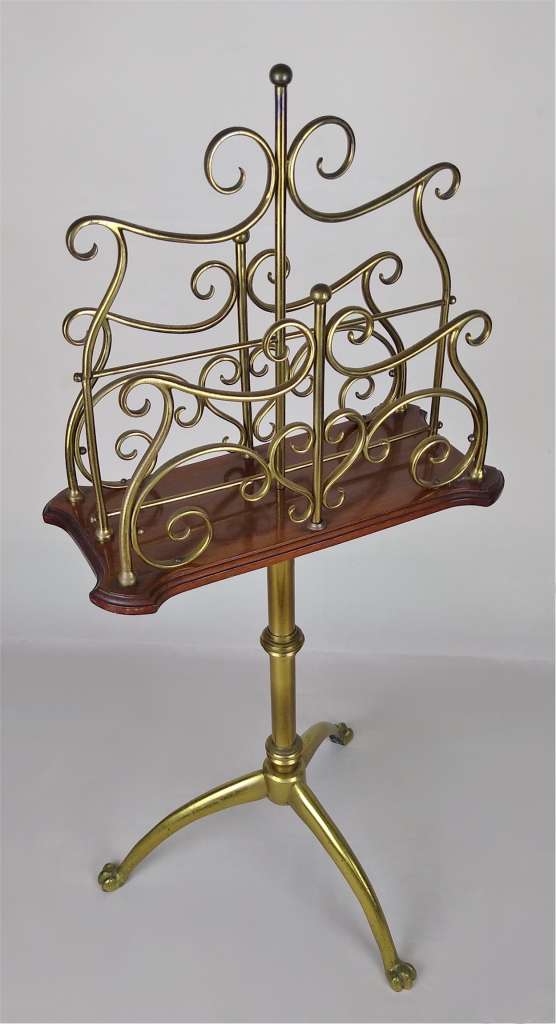 Superior quality Art Nouveau magazine stand in brass