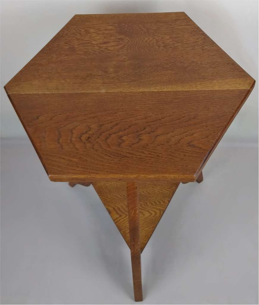 Arts and crafts side table in golden oak