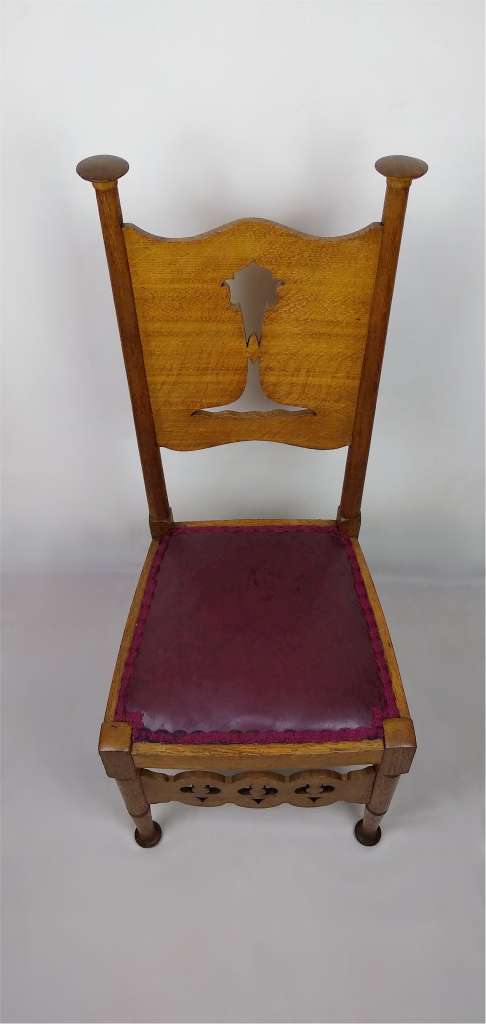 Stylish arts and crafts chair in golden oak
