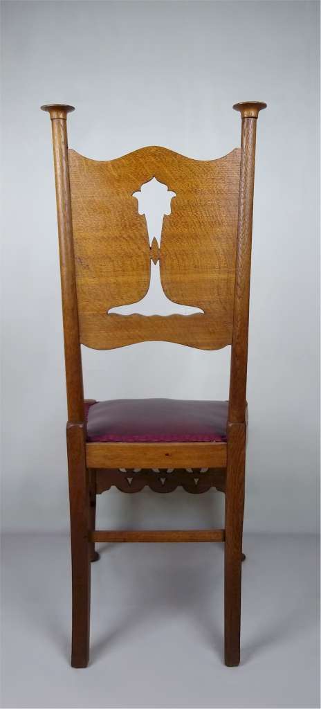Stylish arts and crafts chair in golden oak