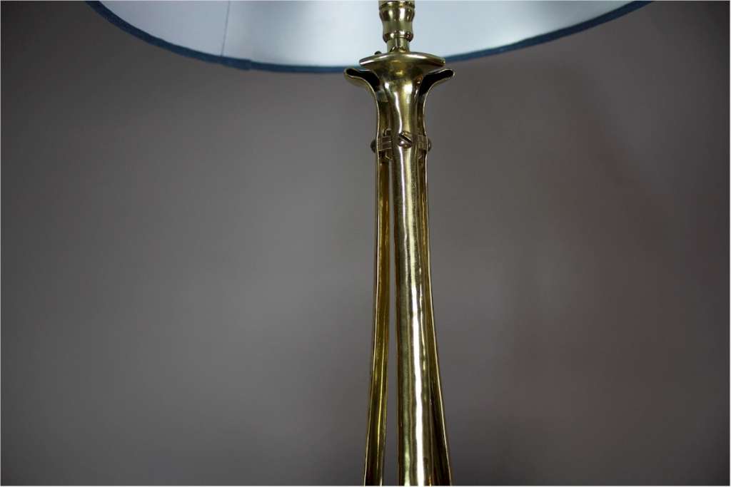 Arts and Crafts brass table lamp c1900