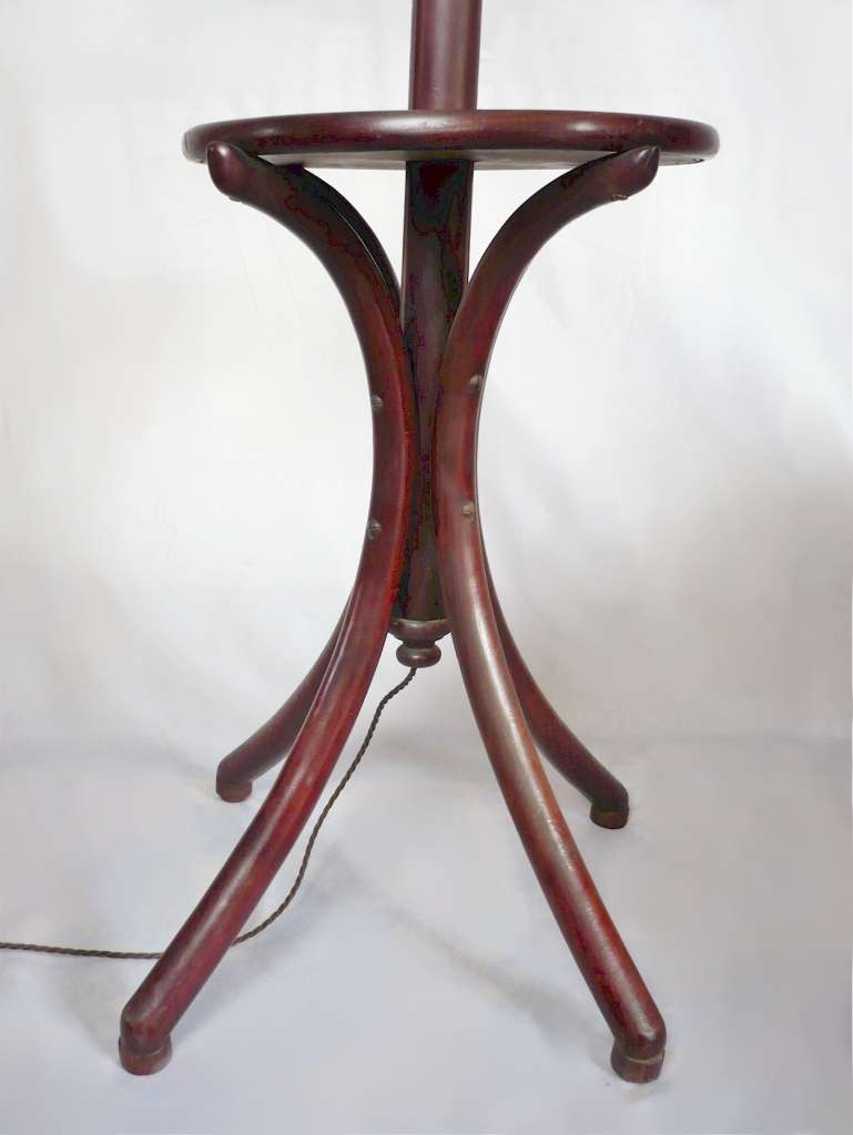 Bentwood standard lamp with integral table