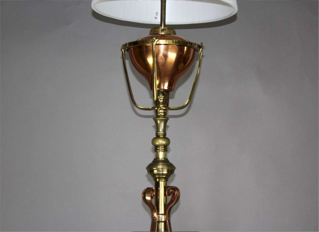W.A.S Benson arts and crafts floor lamp c1900