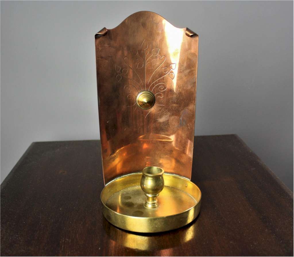 W.A.S Benson copper and brass candlestick