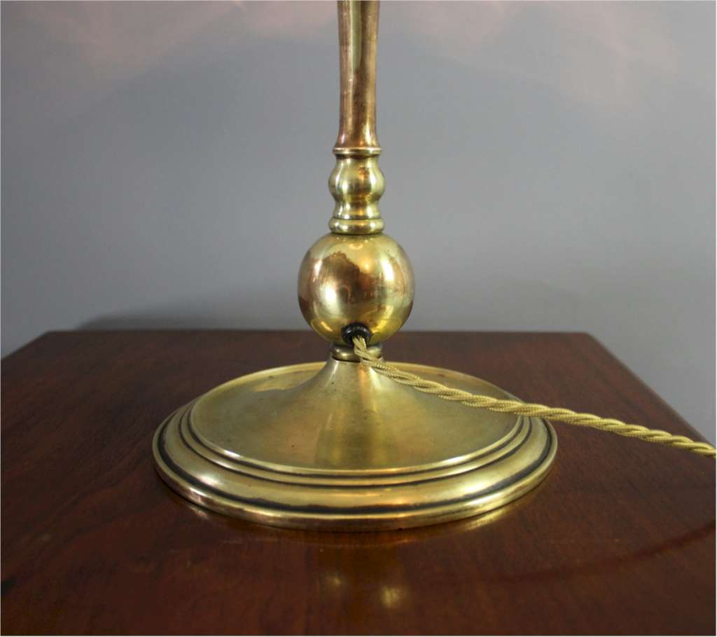 W.A.S Benson arts and crafts brass table lamp