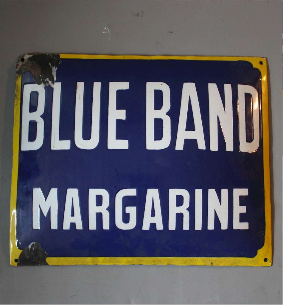 Enamel advertising sign for Blue Band margarine