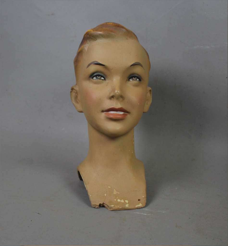 Vintage shop mannequins young boy's head
