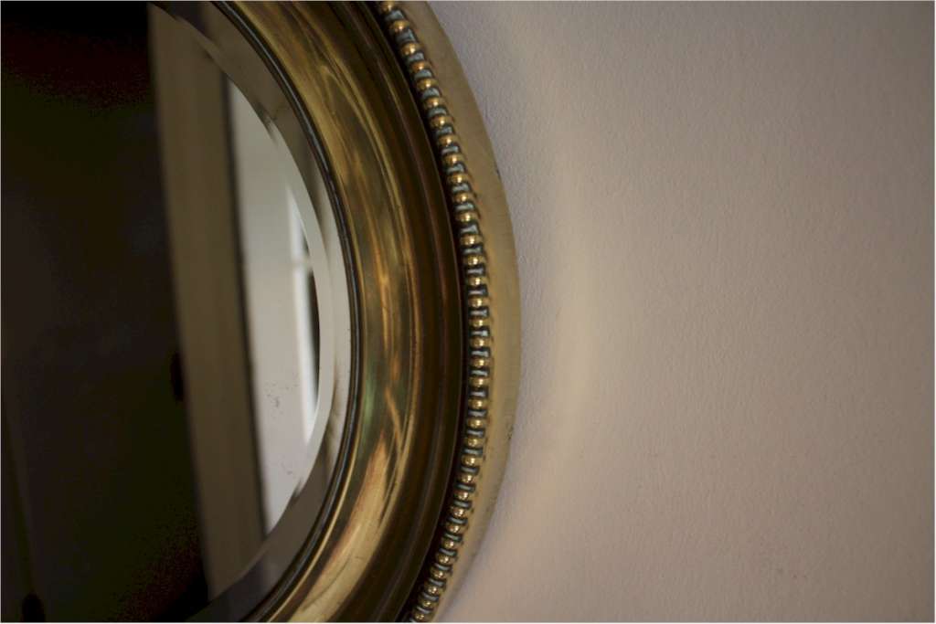 Victorian circular brass wall mirror