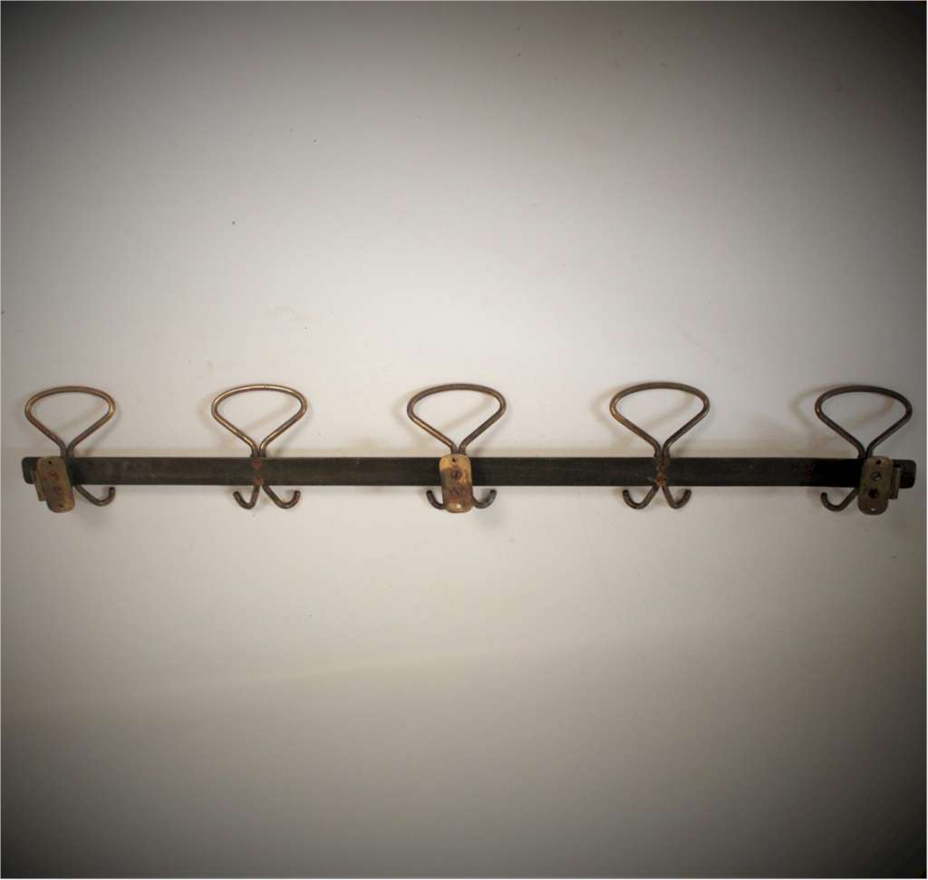 1950's Italian brass wall coat rack