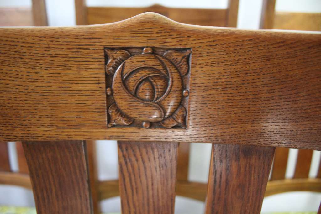  Scottish Rose arts and crafts dining chairs