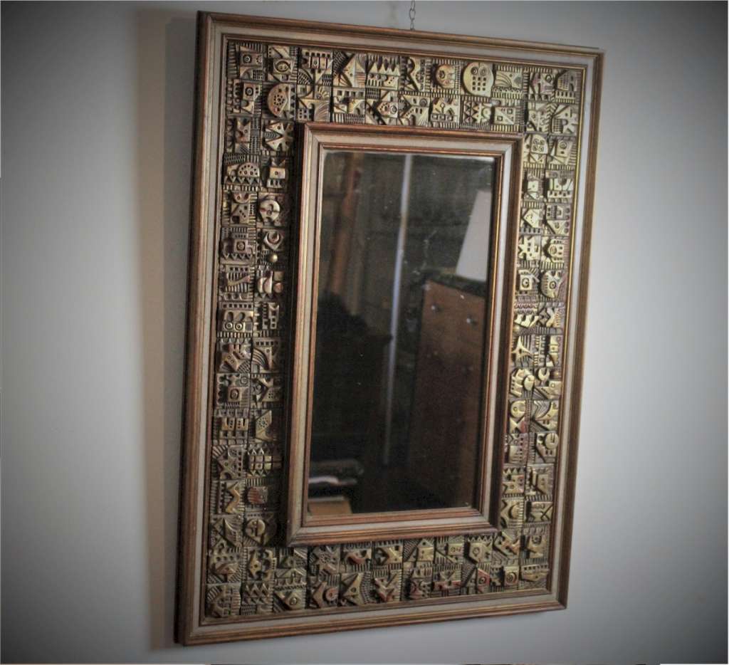A Ron Hitchins Pottery panel mirror