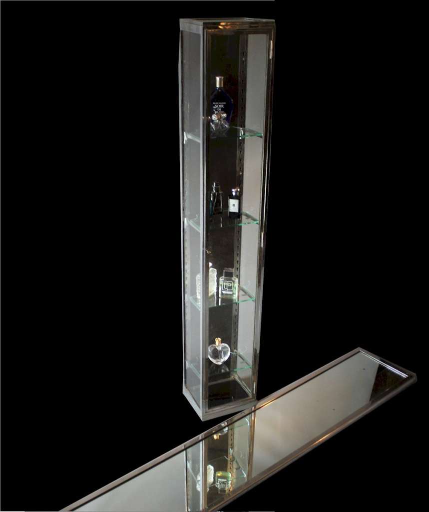 Early 20th century glass and chrome display cabinet