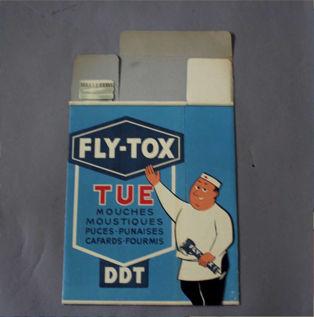 French folding advert for DDT fly killer