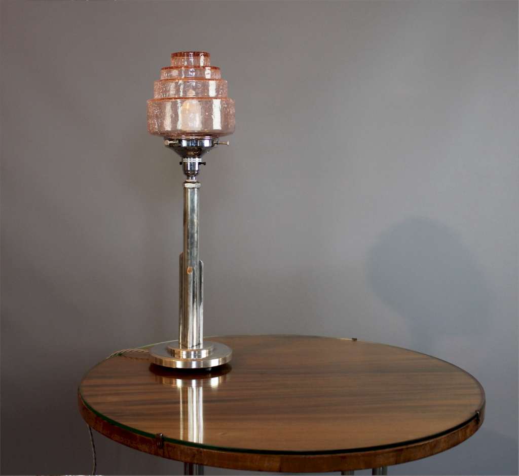 Art Deco stepped table lamp