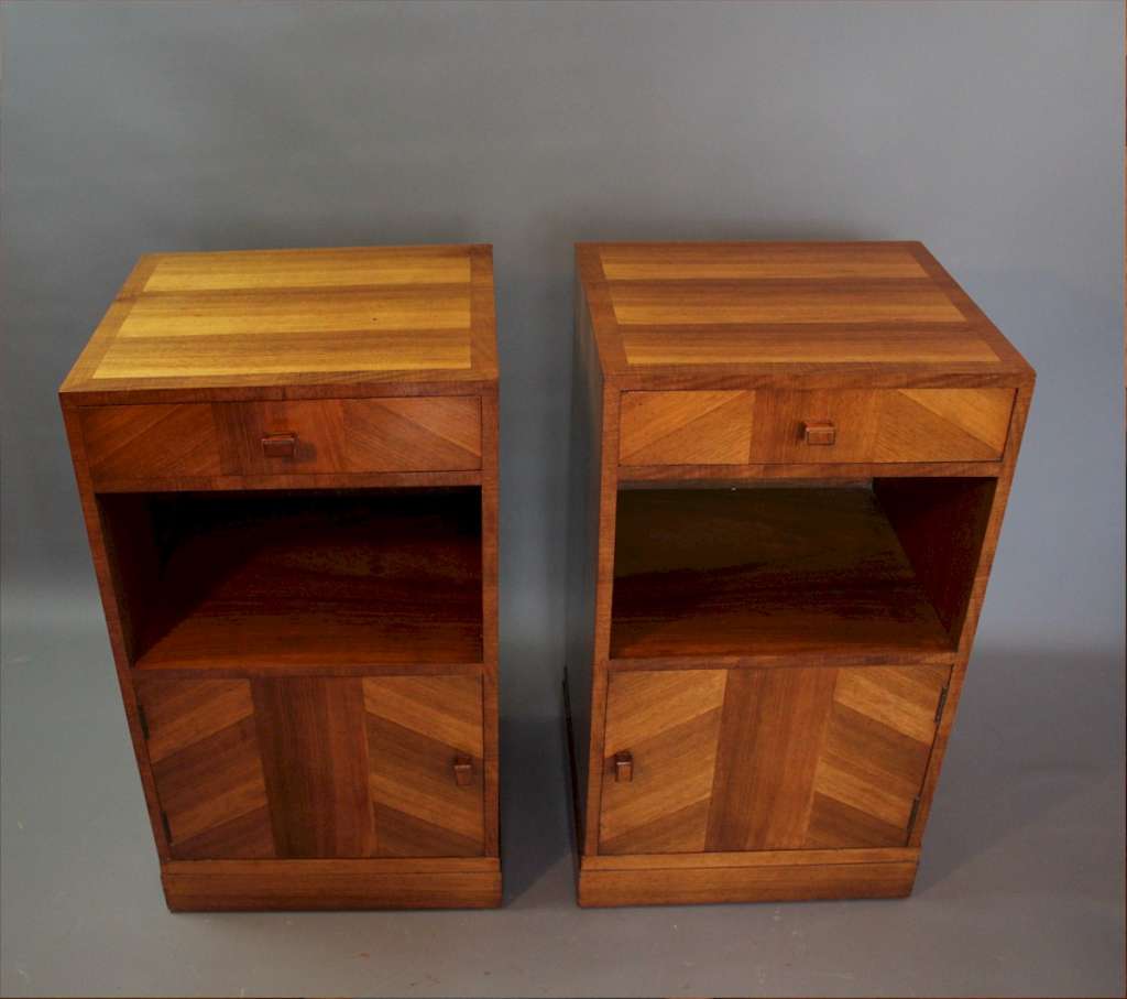 Art Deco pair of bedside cabinets by Heals