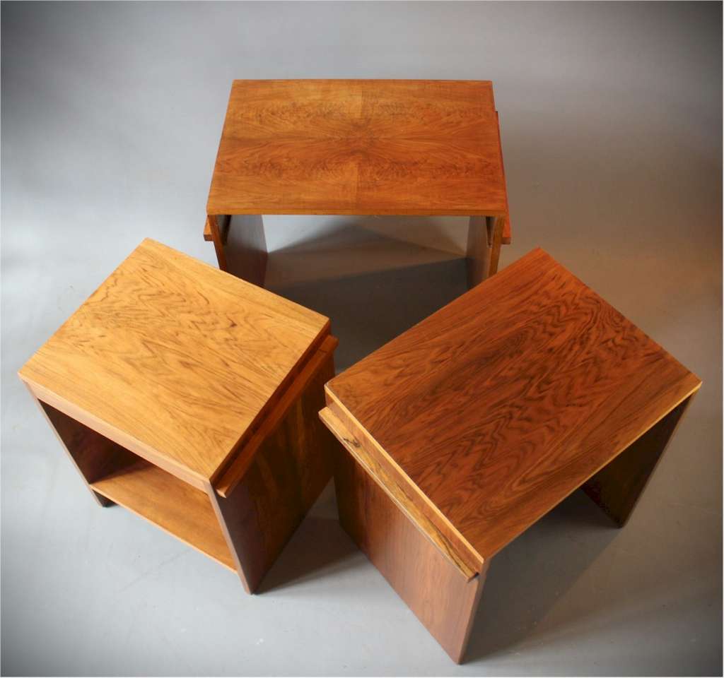 Art Deco nest of three Modernist tables
