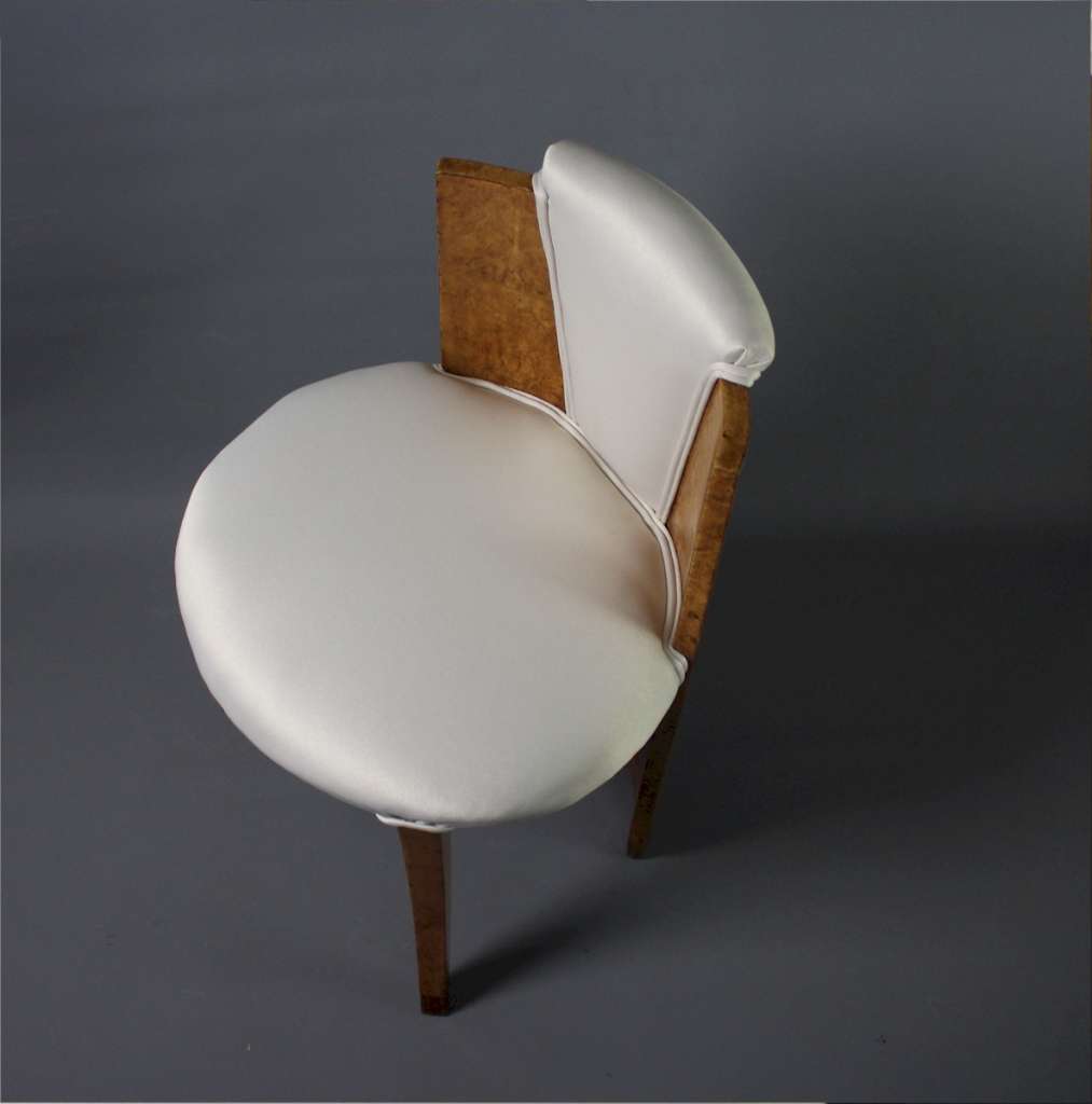 Art Deco maple dressing table stool