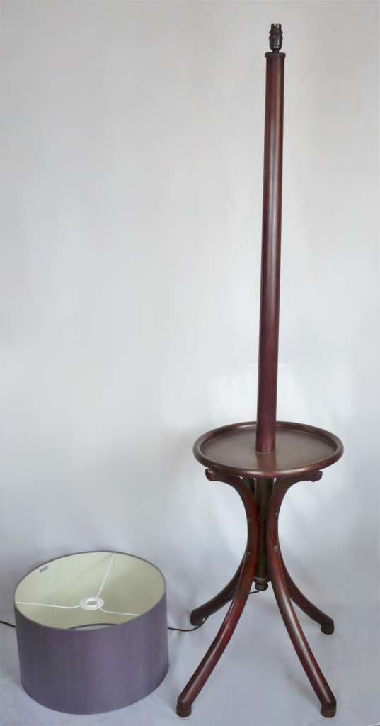 Bentwood standard lamp with integral table