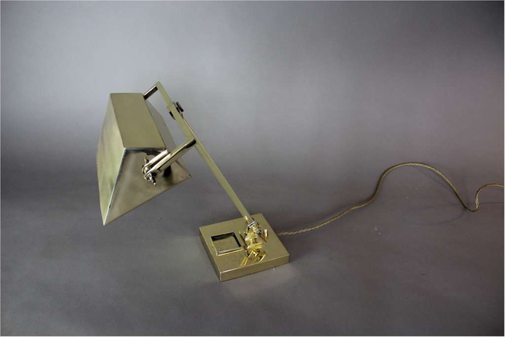 Elegant brass Art Deco adjustable desk lamp c1930