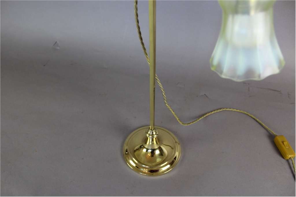 Arts and Crafts adjustable brass table lamp by Faraday & Sons c1900