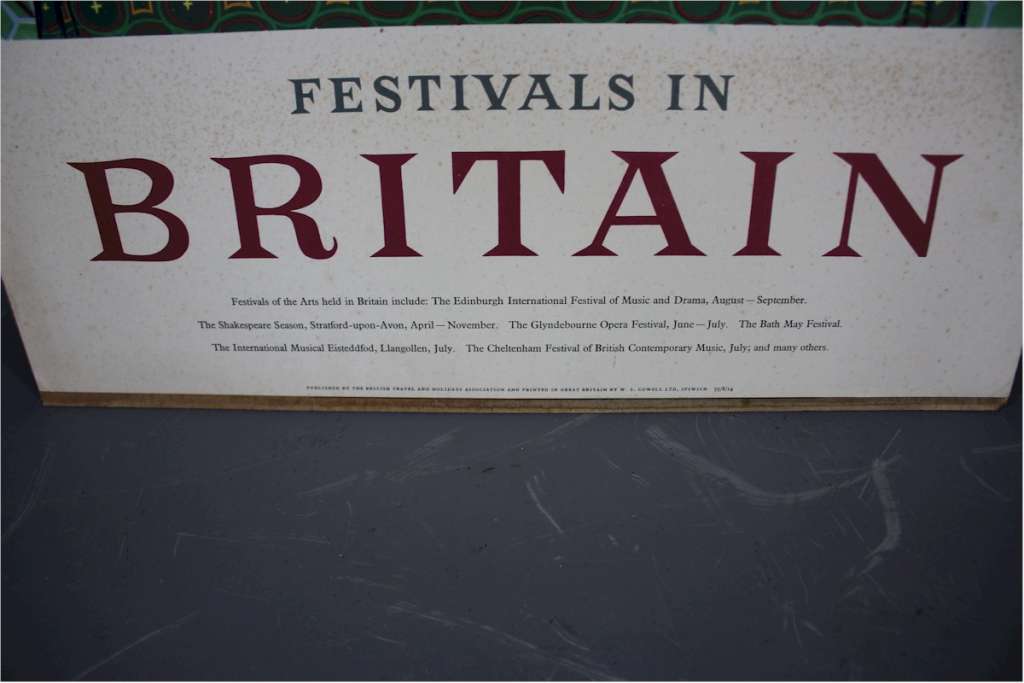 1950's Festivals of Britain poster on board.