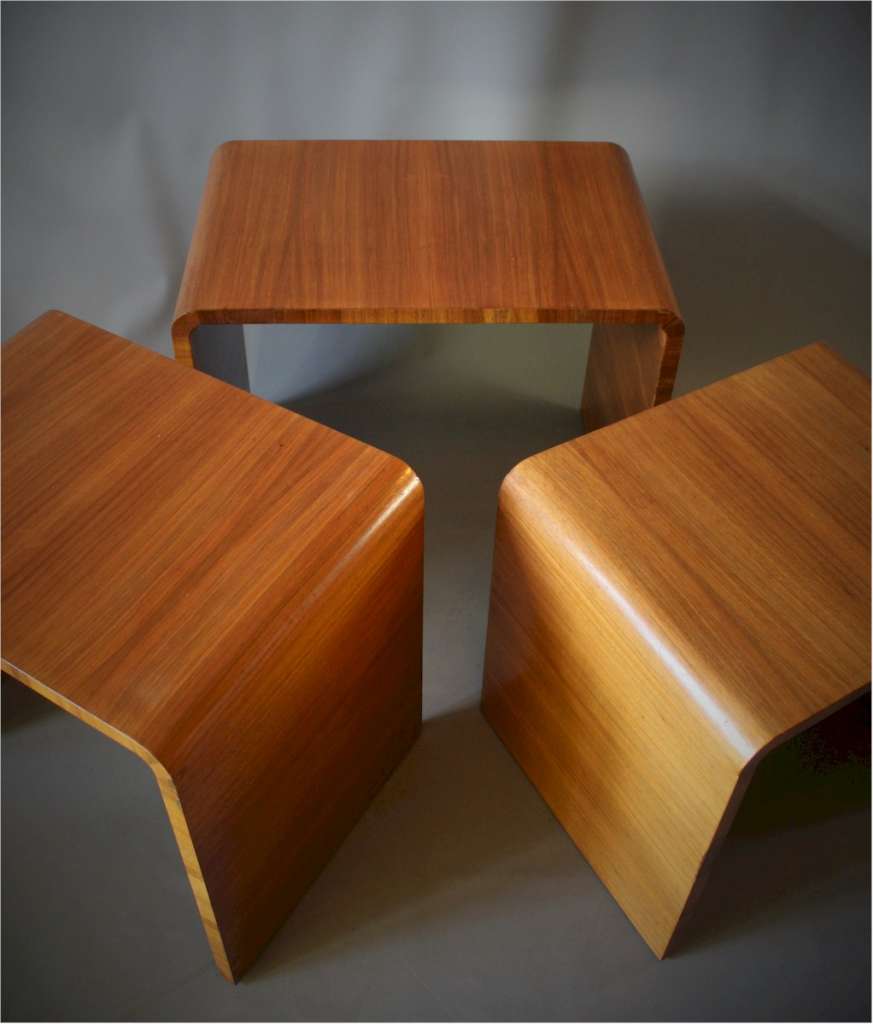 Art Deco nest of three tables by Heals