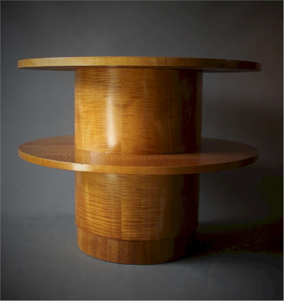 Classic Art Deco 2 tier drum table by Heals