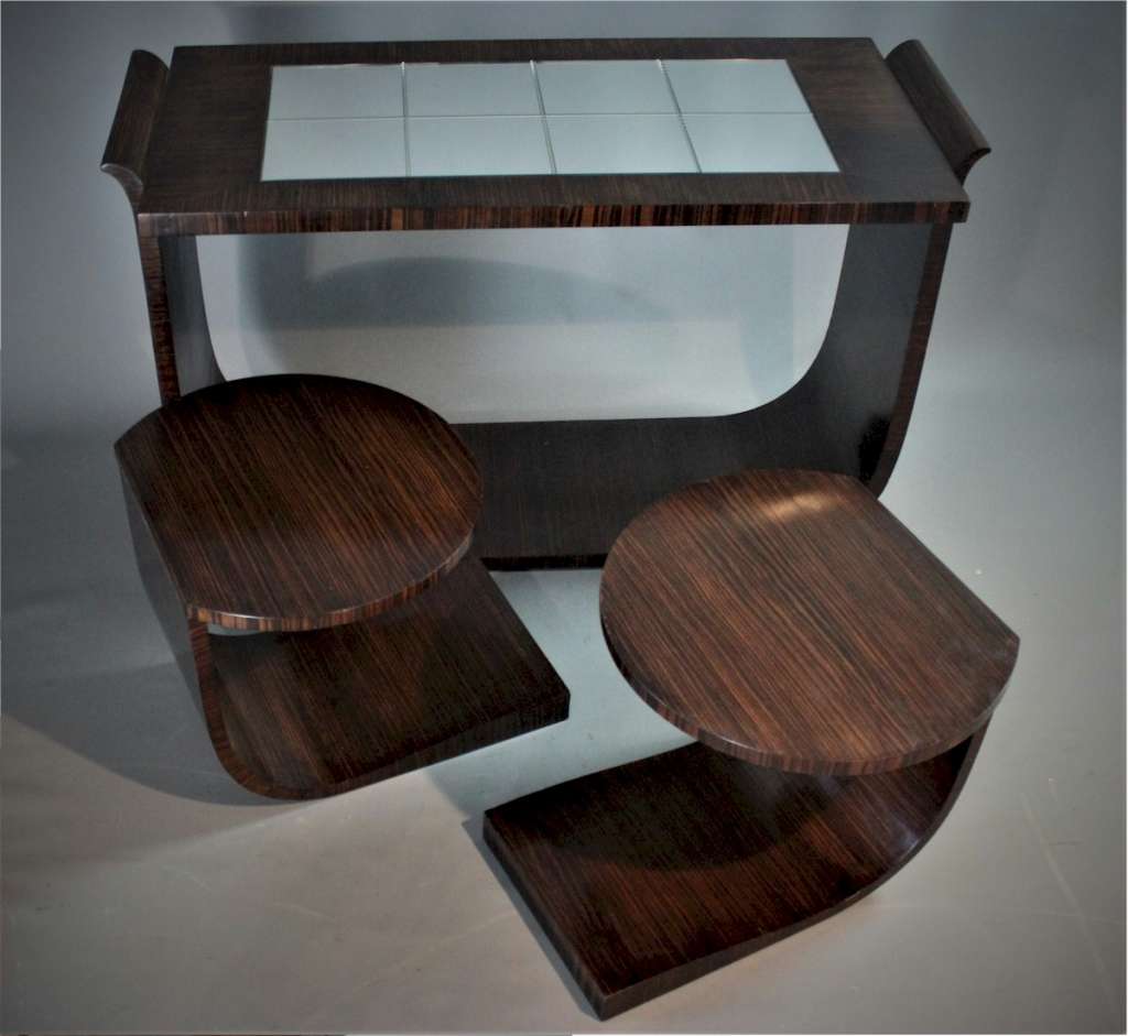 Art Deco Macassar ebony nest of tables, designed by Ray Hille
