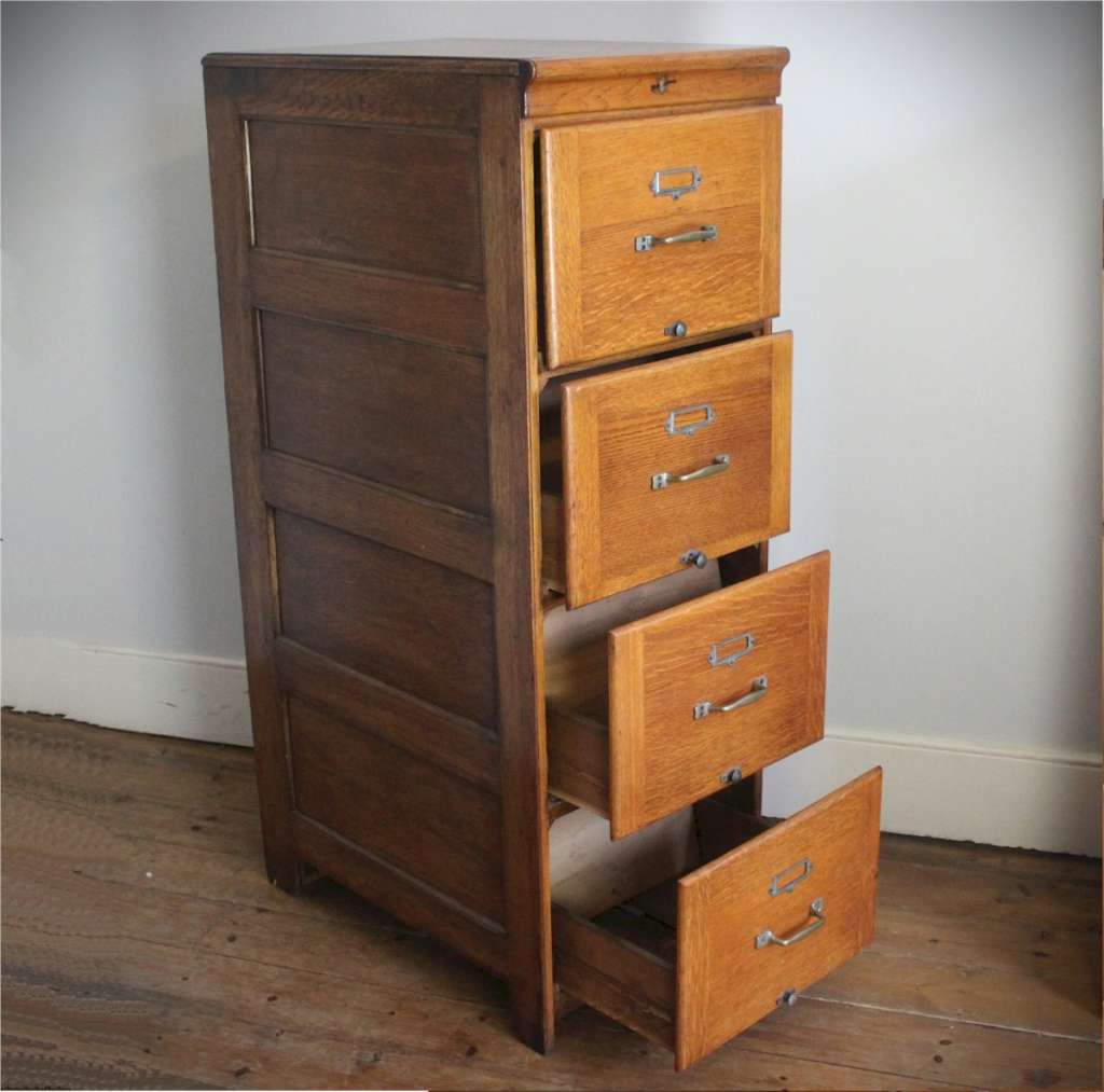 Antique oak filing cabinet by Kenric Efferson