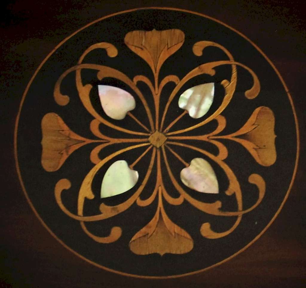  Art Nouveau inlaid mahogany side table