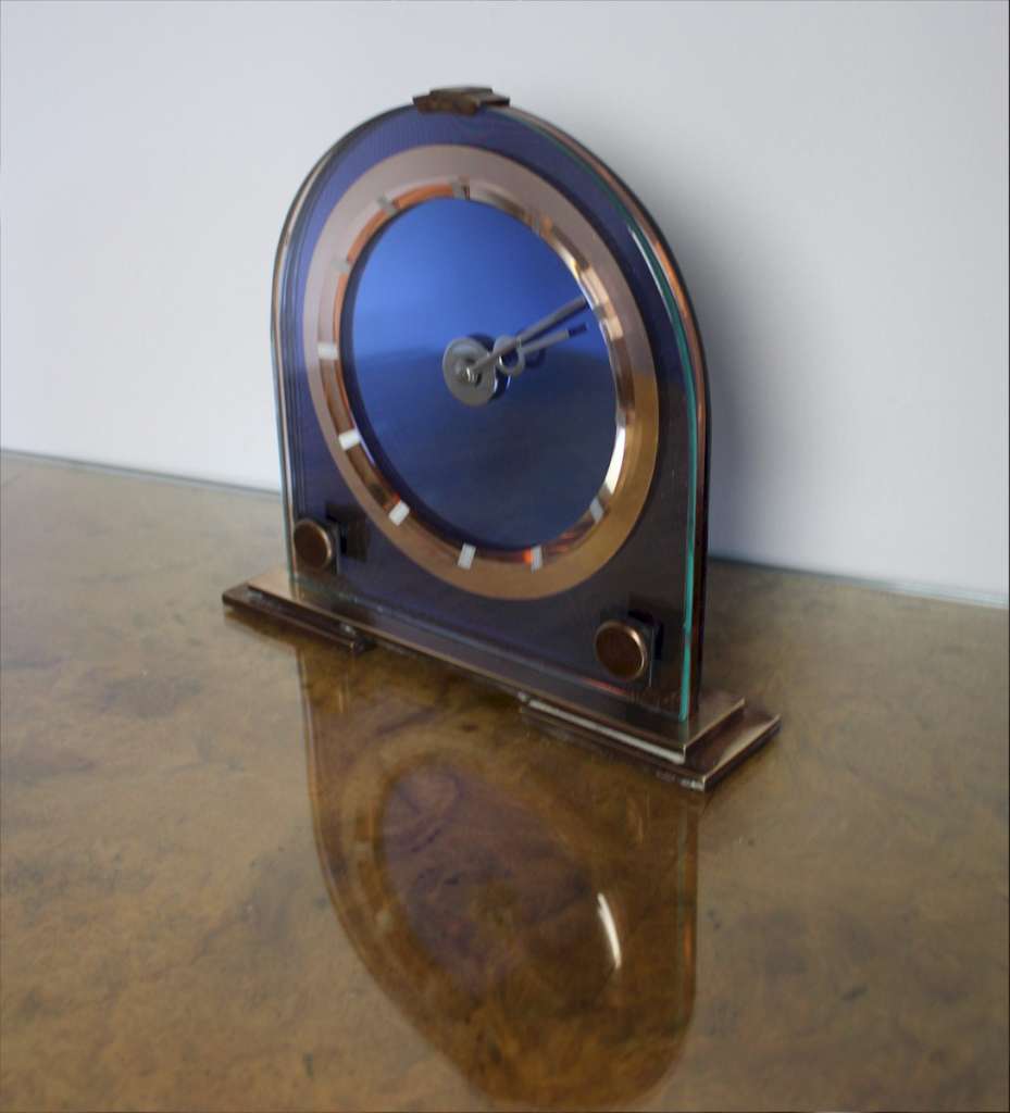 Art Deco mirrored clock