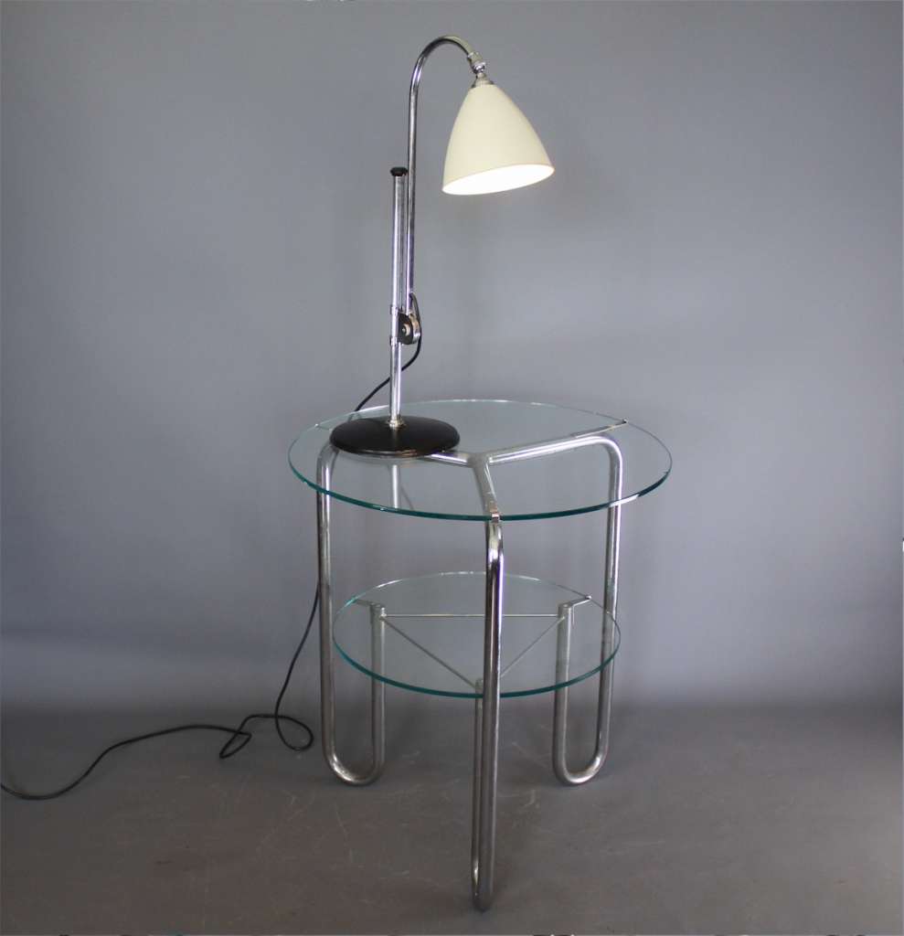Modernist Art Deco chrome side table