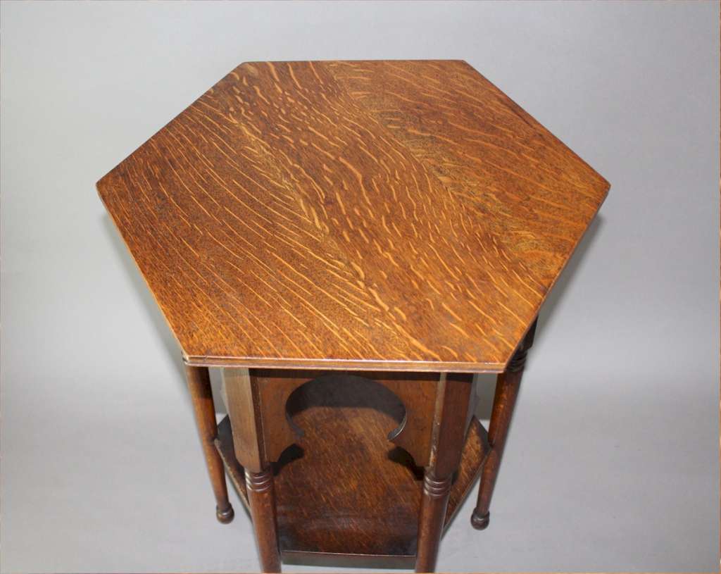 Moorish oak arts and crafts occasional table for Liberty & Co