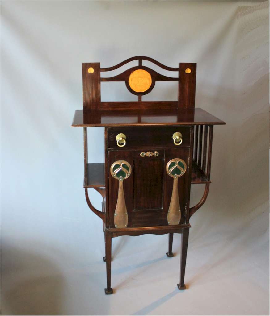 Art Nouveau mahogany small standing cabinet / music cabinet
