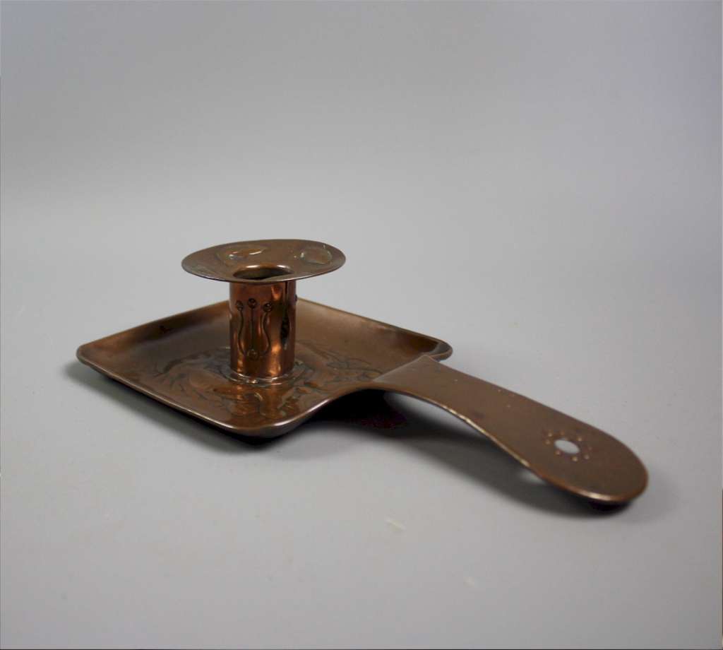 Arts and crafts copper chamber stick by Newlyn
