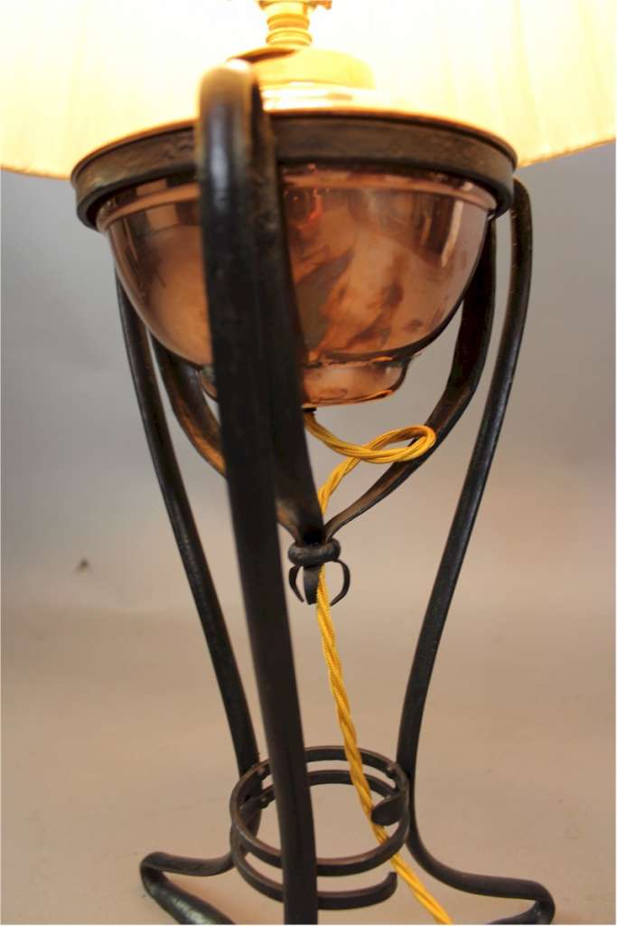 Arts and Crafts converted oil lamp